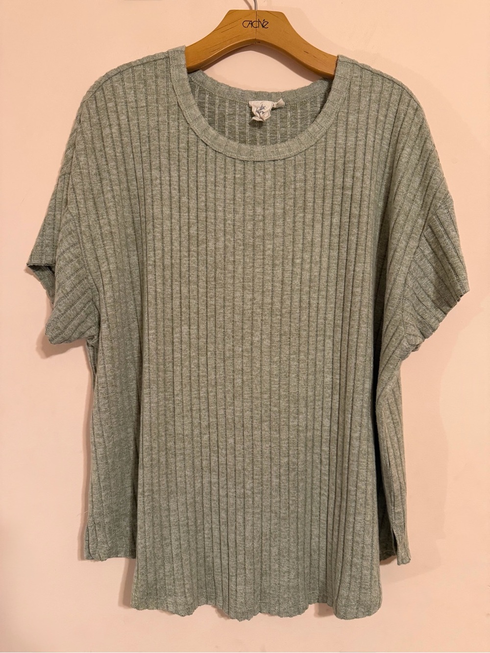 Sage Green Ribbed Top - Picture 2 of 9